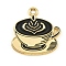 Blended Coffee Alloy Enamel Pendants, Golden, Coffee, 22x22x2mm, Hole: 2mm