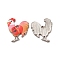 Alloy Enamel Pandants, Lead Free & Cadmium Free, Platinum, Rooster Charm, Red, 23x19.5x2mm, Hole: 1.6mm