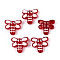 Handmade Lampwork Enamel Beads, Dragonfly, FireBrick, 17.2x19.2x8mm, Hole: 1.6mm