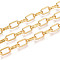 Brass Cable Chains, Soldered, with Spool, Golden, 9x5x1.5mm, about 32.81 Feet(10m)/Roll