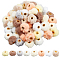80Pcs 8 Colors Imitation Rabbit Hair European Beads, Rondelle, Mixed Color, 19.5~20x12mm, Hole: 4mm, 10pcs/color
