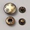 Alloy Snap Button, Cotton-padded Clothes Coat Down Jacket Buckle, Flat Round with Flower, Antique Bronze, 17x7mm, 4pcs/set