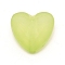 Opaque Acrylic Beads, Frosted, Heart, Yellow Green, 12x12.5x7mm, Hole: 1.6mm