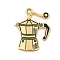 Blended Coffee Alloy Enamel Pendants, Golden, Coffee Machine, 26x21.5x2mm, Hole: 2mm