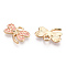 Light Gold Plated Alloy Pendants, with Enamel, Cadmium Free & Lead Free, Dragonfly, Pink, 11x16x2mm, Hole: 2mm