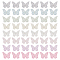48Pcs 8 Colors Double Layered 3D Butterfly Polyester Embroidery Ornament Accessories, with Plastic Imitation Pearl, Organza Applique, Sewing Craft Decoration, Mixed Color, 38x48x1.5mm, 6pcs/color