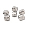 304 Stainless Steel Beads, Cuboid with Lightning, Stainless Steel Color, 4.5x4x3mm, Hole: 1.2mm