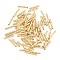 Brass Textured Tube Beads, Real 18K Gold Plated, 10x1.5mm, Hole: 1mm