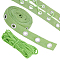 Cotton Herringbone Ribbons, with Cotton String Threads, Lime, 1 inch(25mm), Hole: 8mm