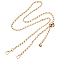 CutHollow 1Pc PU Leather & Iron Curb Link Chain Puse Chains, with Alloy Slider Beads, for Bag Replacement Accessories, Light Gold, White, 138x0.7cm