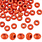 60Pcs Dyed Synthetic Turquoise European Beads, Large Hole Beads, Rondelle, Orange, 14x8mm, Hole: 5.5mm