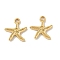 Ocean Theme 304 Stainless Steel Pendants, Real 18K Gold Plated, Ion Plating(IP), Starfish, 15.5x15x2mm, Hole: 2.5mm