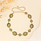 Oval Flower Alloy with Dyed Synthetic Turquoise Link Chain Waist Belly Chains for Women, Turquoise Color, Antique Golden, 1050mm