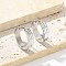 304 Stainless Steel Hoop Earrings for Women, with 316 Surgical Stainless Steel Ear Pins, Ring, Stainless Steel Color, 20x5mm