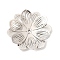 Brass Bead Caps, Flower, Platinum, 25x25x2.5mm, Hole: 1mm