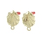 Rack Plating Golden Alloy Stud Earring Findings, with Loops and 304 Stainless Steel Pins, Cadmium Free & Nickel Free & Lead Free, Shell Shape, 18x13mm, Hole: 1.6mm, Pin: 0.7x11mm