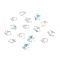 Glass Charms, Faceted Star, Clear, 13x13.5x7mm, Hole: 1.2mm