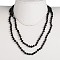 Twist Glass Beaded Necklaces, with Knotted Nylon Thread Cord, Black, 37.4 inch