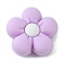 Silicone Beads, Flower, Lilac, 26x27x10mm, Hole: 2mm