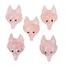 Natural Rose Quartz Pendants, Wolf Head, 37~42x25~30x10~13mm, Hole: 2mm