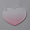 Gradient Transparent Acrylic Disc Big Pendants, for Keychain, Heart, Hot Pink, 46.5x50.5x2mm, Hole: 3mm