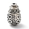 Tibetan Style Alloy 3 Hole Guru Beads, T-Drilled Beads, Teardrop, Antique Silver, 18.5x11x12mm, Hole: 2mm