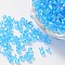 Bicone AB Color Plated Eco-Friendly Transparent Acrylic Beads, Deep Sky Blue, 4x4mm, Hole: 1mm, about 16600pcs/500g