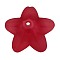 Red Frosted Transparent Acrylic Flower Beads, about 17.5mm in diameter,12mm thick, hole: 1.5mm