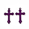 Opaque Acrylic Pendants, Cross, Purple, 36x22x3mm, Hole: 1.6~2mm, about 1040pcs/500g