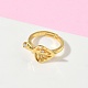 Регулируемые кольца для пальцев с микропаве из кубического циркония из латуни&nbsp;RJEW-P185-01G-2