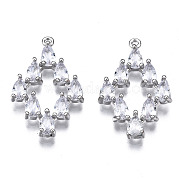Подвески из прозрачного фианита с инкрустацией из латуни ZIRC-S069-014P