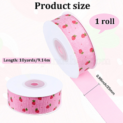 1 рулон односторонних полиэстеровых лент с принтом в виде клубники/цветка&nbsp;DIY-CY0002-17B