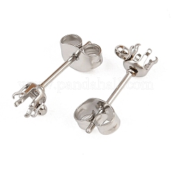 Плоская круглая фурнитура для сережек-гвоздиков из нержавеющей стали 304&nbsp;STAS-D389-04B-P