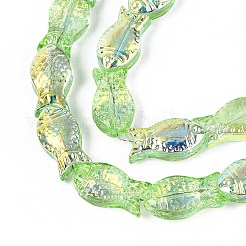 Прозрачность гальванизированные стеклянные бусины нити&nbsp;GLAA-T023-40A-11