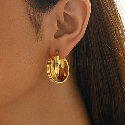 Тройные серьги-кольца из латуни&nbsp;CU1472