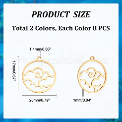 16 шт. подвески из нержавеющей стали 304 двух цветов&nbsp;STAS-UN0044-37