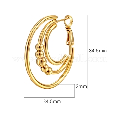 Европейская и американская мода многослойные круглые серьги-кольца из нержавеющей стали&nbsp;PW-WGDA1BE-01