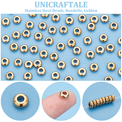 100 шт. 201 бусины из нержавеющей стали&nbsp;FIND-UN0003-82B