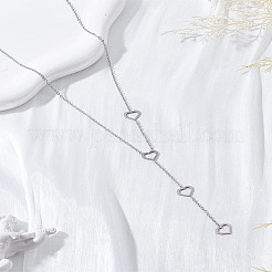 1 шт. ожерелье из нержавеющей стали в форме сердца для женщин&nbsp;NJEW-LP0003-22B