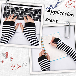 4 пара перчаток без пальцев из акриловой пряжи двух цветов&nbsp;AJEW-GF0010-88