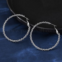 Серьги-кольца из нержавеющей стали 304&nbsp;LS-EJEW-S250-02B-P