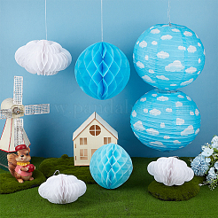 23 шт. 5 стиля бумажных сотовых фонарей-подвесок&nbsp;AJEW-OC0015-12