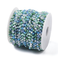 Стеклянные круглые цепочки из бисера&nbsp;CHS-A015-01P-02