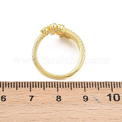 Манжеты из латуни с микро паве кубический цирконий для женщин&nbsp;RJEW-Z113-42G