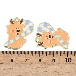 Подвески из сплава и эмали с изображением рождественских оленей&nbsp;LS-ENAM-D304-01C-G