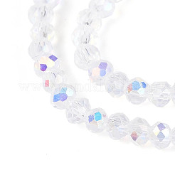 Нити из прозрачных стеклянных бусин-ронделей с цветным покрытием ab&nbsp;EGLA-T029-2mm-10A