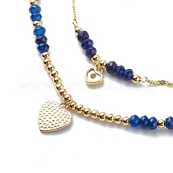 2шт 2 стиля кубический цирконий сердце с улыбающимся лицом кулон ожерелья набор&nbsp;NJEW-JN04043