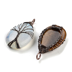 Подвески в виде дерева из медной проволоки со смешанными драгоценными камнями&nbsp;FIND-A043-06