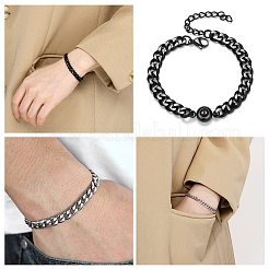 3шт 3 цвета латунная кубинская звеньевая цепь браслет изготовление&nbsp;FIND-CJ0004-99