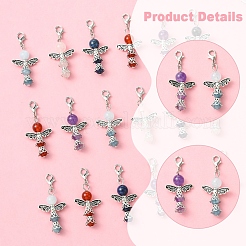 20 шт. 5 стиля подвеска в виде ангела из натурального сердолика&nbsp;HJEW-FS00014